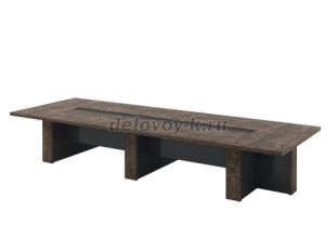 T-106 Стол переговоров на 12 человек. Под заказ, без центральной вставки (Дуб Бунратти) рис1