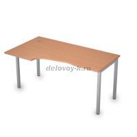 2М.121 Стол криволинейный прав. (1600-900-750) бук_алюминий матовый рис3