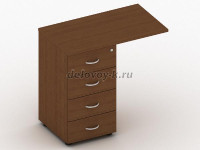 Тумба приставная на 4 ящика и замком верхнего ящика с крышкей 800 рис1