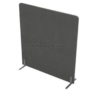 011.МПО.1316 Акустическая мобильная перегородка на стационарных опорах 1350*450*1600 (Stone/Алюминий матовый) рис1