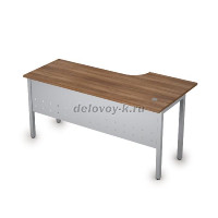 2МК.143 Стол криволинейный лев. (1600*800*750)|шамони темный/алюминий матовый рис1