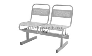 Секция на цельносварной раме Раунд Z 2-местная, сиденья металл рис1