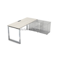 НСТП-О.975 Стол рабочий, прямолинейный три опоры, правый (1800-700-750) ivory_металл глянец рис3