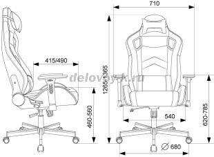 Кресло игровое KNIGHT GLADIATOR экокожа, крестовина металл рис2