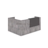 1КР-КЛ.102.1 Комплект Ресепшн с фартуком HPL 2344-1765-1149 с подсветкой_Basalt_Графит матовый рис3