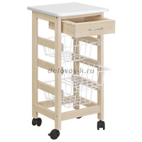 Тумба с ящиком и корзинами белый лак_h рис2