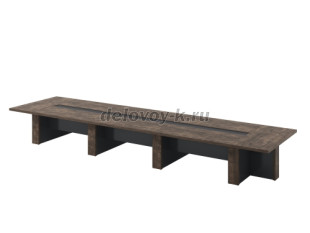 T-108 Стол переговоров на 16 человек. Под заказ, без центральной вставки (Дуб Бунратти) рис1