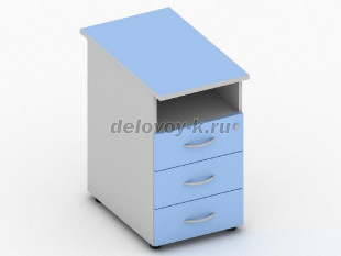 Тумба приставная с нишей и замком, крышка 42.03, 420х700х728 ПР-42/42.03 рис1