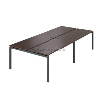 Стол переговорный на металлокаркасе АМП-320 белый антрацит рис1