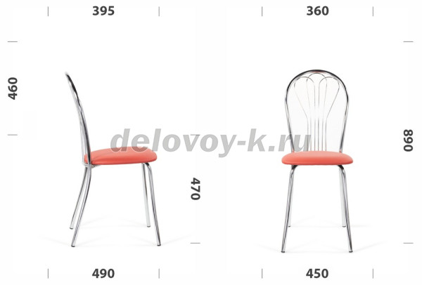 Стул Версаль каркас хром экокожа S рис2