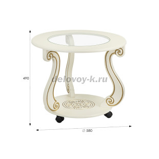 Стол журнальный Грация С на колесах рис3