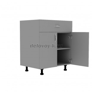 Тумба кухонная с двумя распашными дверями и ящиком 800*500*720 рис2