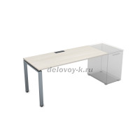 СДТ-П.985 Стол рабочий прямолинейный, приставной (1800-800-750) ivory_алюминий матовый рис3