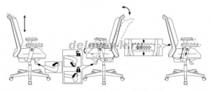 Кресло оператора Бюрократ MC-W611N сетка-ткань рис3