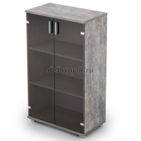 6Ш.017.3 Шкаф для документов средний со стеклом (800-450-1348) Basalt рис1