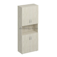 К.374 Шкаф для документов закрытый 4-дверный с нишей 800-2000-380_Дуб шамони рис1