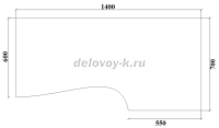 Стол письменный угловой правый Ду-0.14пр (1400х700_600х750) рис2