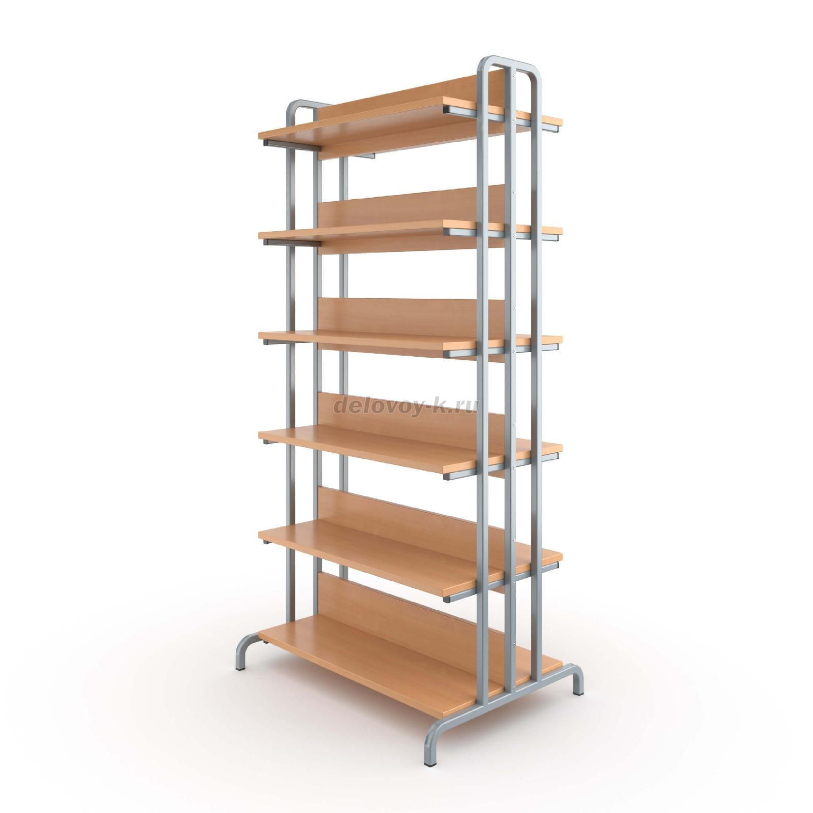 Стеллаж библиотечный двухсторонний 900*690*1890 мм фото