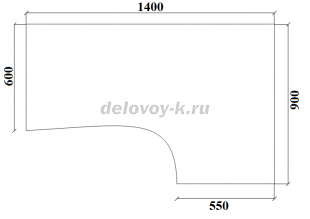 Стол письменный угловой правый ДУ-1.14 пр 1400*900/600*750 рис2