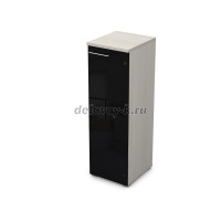 9НП.017.7П Пенал средний со стеклом черный глянец (400-450-1245), правый ivory рис3