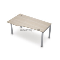 6М.623 Стол криволинейный, правый (1400-900-750) Шамони светлый_Алюминий матовый рис4
