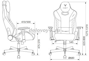 Кресло игровое KNIGHT THUNDER 5X  экокожа, крестовина металл рис2