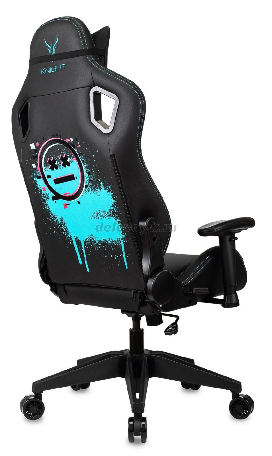 Кресло игровое KNIGHT OUTRID SMILE экокожа, крестовина пластик фото