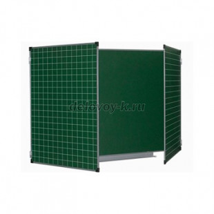 Доска 3-элементная магнитная под мел расчерченная 3000х1000 мм рис1