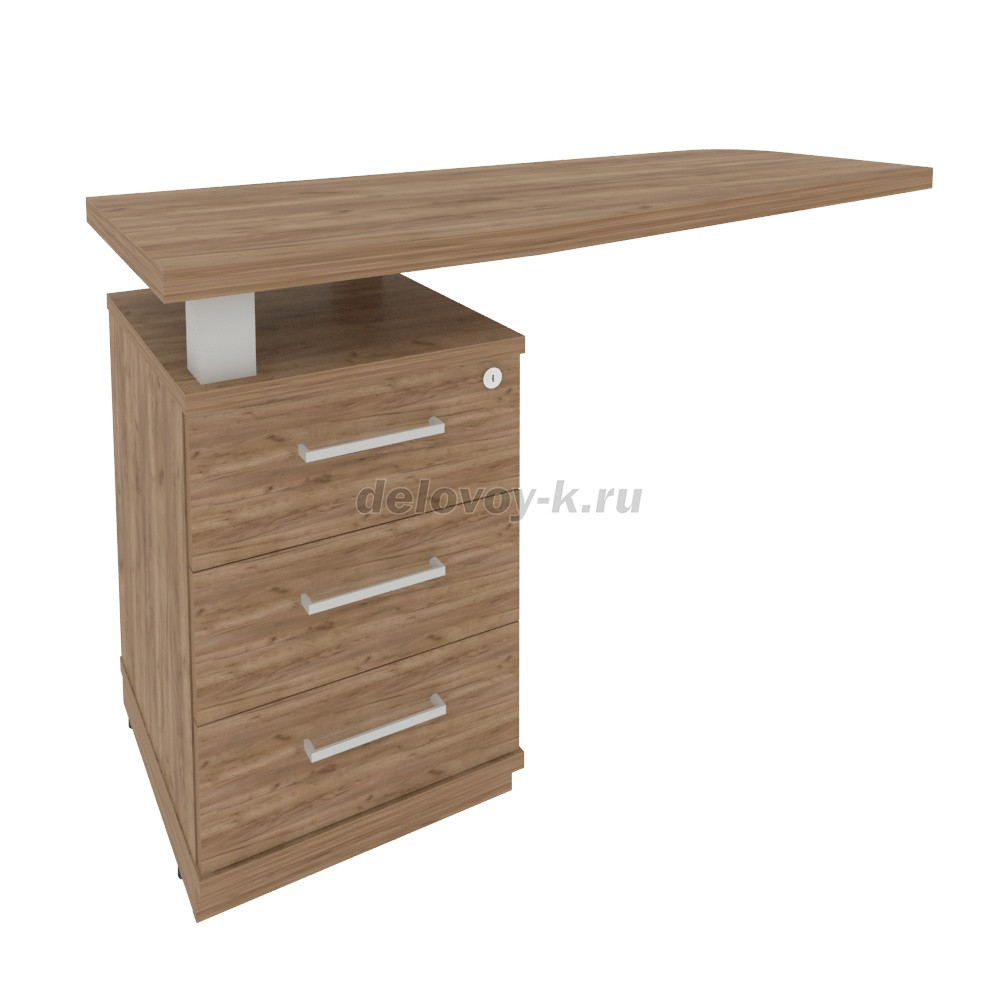 Тумба приставная с топом для криволинейного стола левая (слева от стола) KTP-2 (L) фото