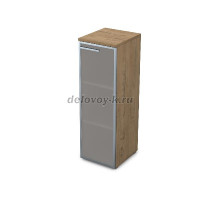 9ПЛ.017.6 Пенал средний со стеклом (400*450*1245) , левый|teakwood рис1