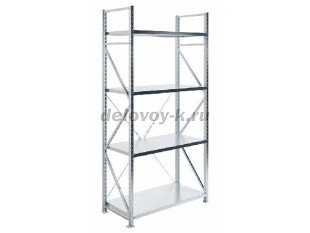 Стеллаж MS U 250/120x60/4 безболтовой среднегрузовой с одной крестовиной жесткости, нагрузка 1000 кг рис1