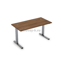 2MLK.089 Стол рабочий, прямолинейный с кабель-каналом (1400*800*750)|шамони темный/алюминий матовый рис1