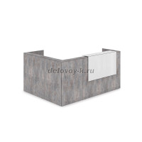 1КР-КЛ.102.1 Комплект Ресепшн с фартуком HPL 2344-1765-1149 с подсветкой_Basalt_Белый глянец рис2