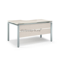 Стол письменный эргономичный с царгой на металлокаркасе|сосна карелия рис1