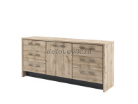 Тумба с 1 дверью и 6 ящиками. Под заказ. За дверью полка с возможностью переустановки на разную высо рис1