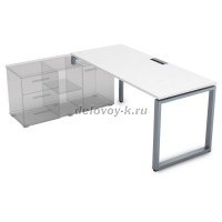 СТЛ-О.996 Стол рабочий прямолинейный, три опоры - левый (2000-900-750) белый премиум_алюминий матовый рис4