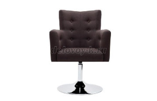 Кресло с подлокотниками Граф С-26/1 на хромированной опоре "блин" с пиковками рис1