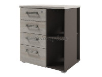 Тумба приставная, 4 ящика. Верхний ящик с замком. Ниша под системный блок. Собирается на левую и пра рис1