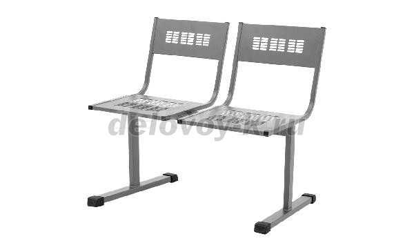 Секция на цельносварной раме М-Стайл С 2-местная, сиденья металл рис1