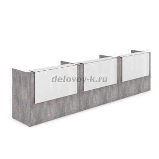 1КР-КЛ.003.1 Комплект Ресепшн с фартуком HPL 4264*750*1149 с подсветкой рис2