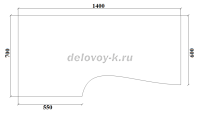 Стол письменный угловой левый Ду-0.14лев (1400х700_600х750) рис2