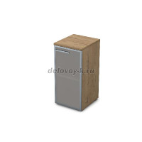 9ПЛ.023.3 Пенал низкий со стеклом (400-450-845) , левый teakwood рис1