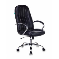 Кресло руководителя Бюрократ T-898SL/BLACK черный искусственная кожа крестовина хром рис1