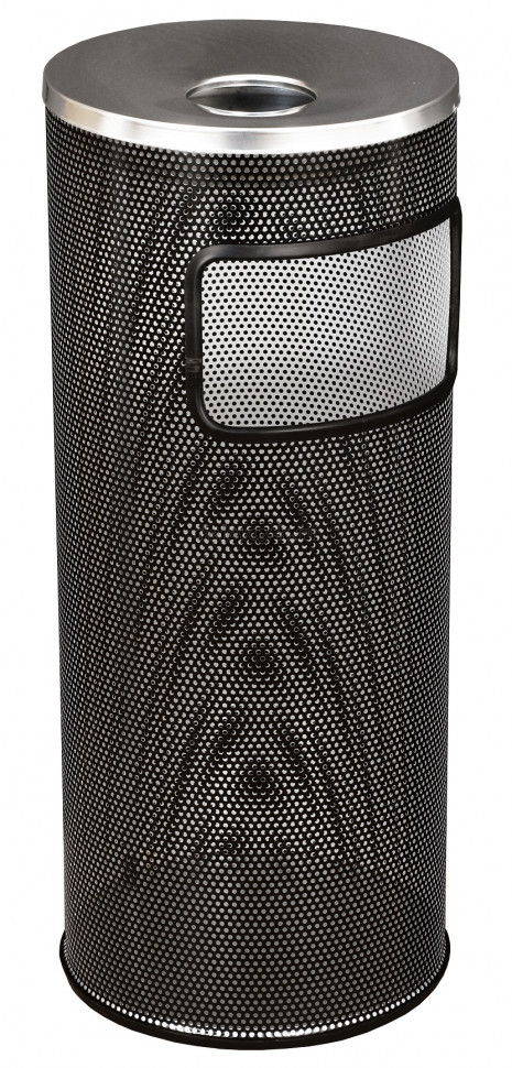 Урна перфорированная с пепельницей крышка хром К250Н  фото