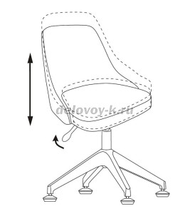 Кресло Бюрократ CH-340GLZ крестовина 4-лучевая пластик серый рис3