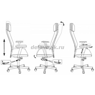 Кресло руководителя Бюрократ T-995 сетка/экокожа крестовина металл рис3