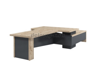 T-918л.0000 Стол руководителя с опорной тумбой (слева) Столешницы 1800*1000, 1700*900. Без розеток рис1