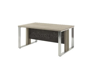 Z-101 Стол для переговоров на металлических опорах на 4 человек (Дуб Галифакс белый/Бетон Чикаго) рис1