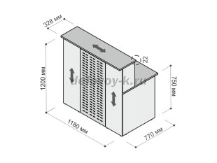 Стойка прямая правая с металлическим экраном 1180х770х1200 41.06R/441.06 рис2