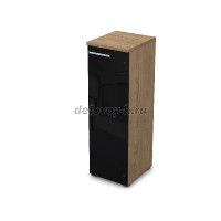 9ПП.017.7 Пенал средний со стеклом (400-450-1245), правый teakwood рис1